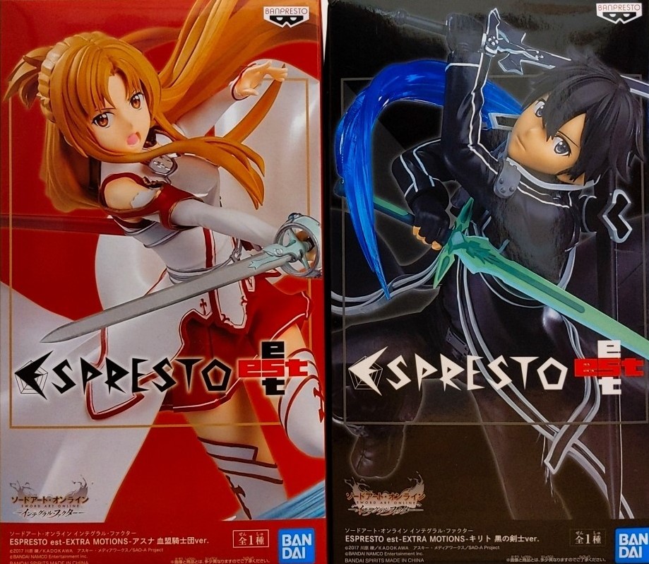 ソードアート・オンライン インテグラル・ファクター ESPRESTO est-EXTRA MOTIONS アスナ&キリト 2種セット