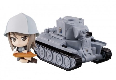 一番くじプレミアム ガールズ&パンツァー 劇場版～戦車道は乙女のたしなみです！：H賞 継続高校 ミカ ちびきゅんキャラ&戦車セット