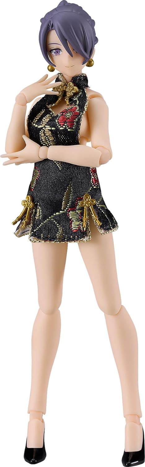 figma 女性body(ミカ) with ミニスカートチャイナワンピコーデ(ブラック)